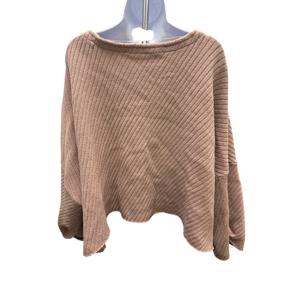 Free People Womens Small I Can’t Wait Crop Sweater Oversized Rose Pink Mauve - Picture 4 of 5